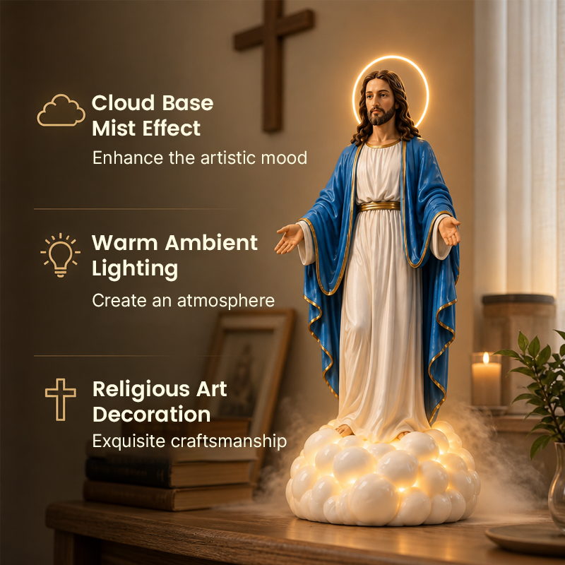 🙏 Jesus Cloud Mist Aromatherapy Lamp – Faith-Filled Ambient Decor!