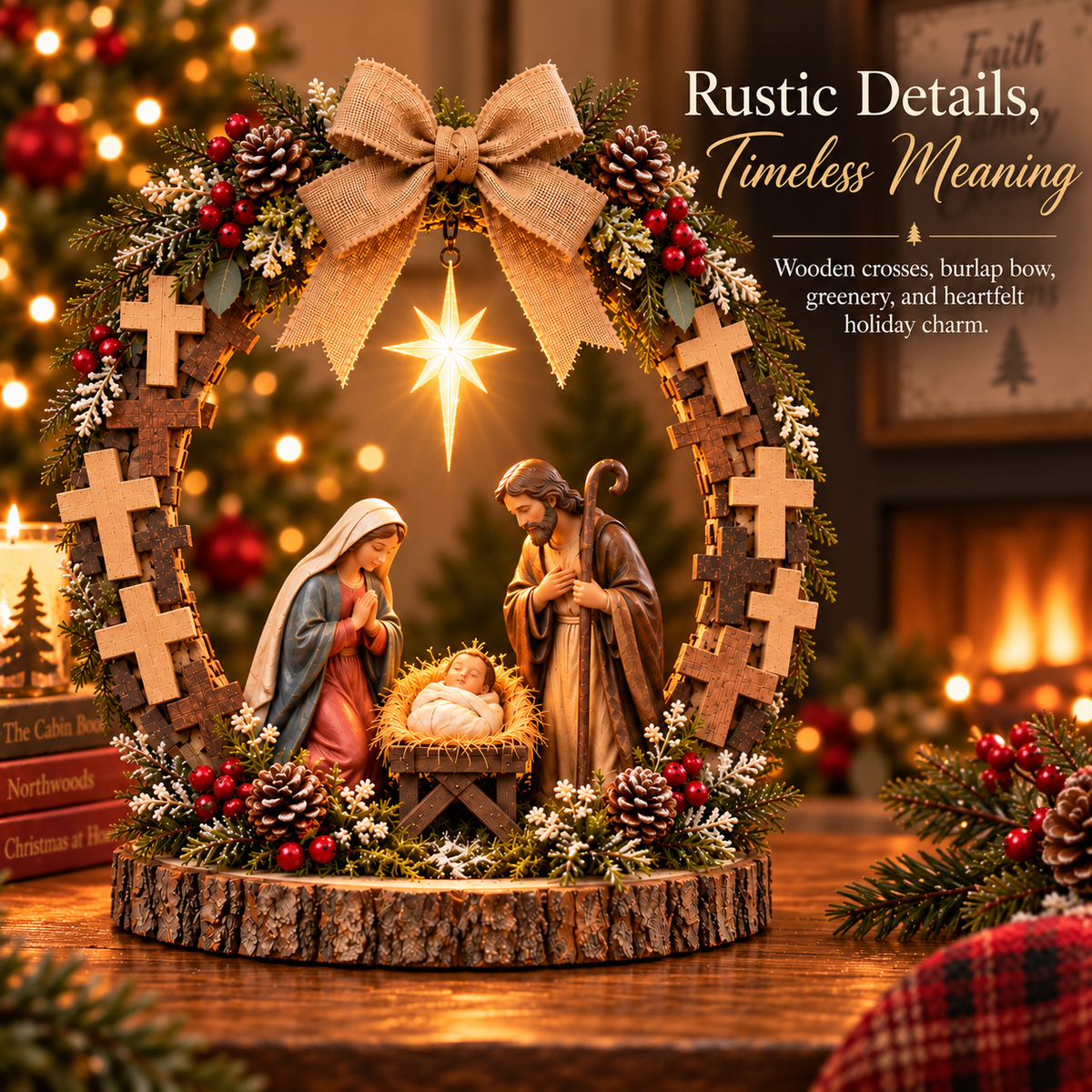 🔥✝️Bethlehem’s Guiding Star | Lighted Nativity Tabletop Decor