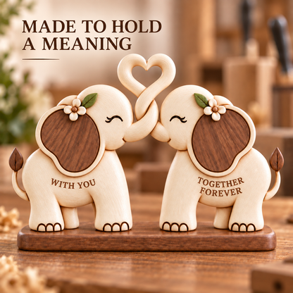 🐘💝Together Forever Wooden Elephant Keepsake – A Meaningful Gift for Someone Special