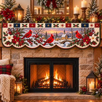 ✨✝️Christmas Blessings – Quilted Mantel Scarf Collection