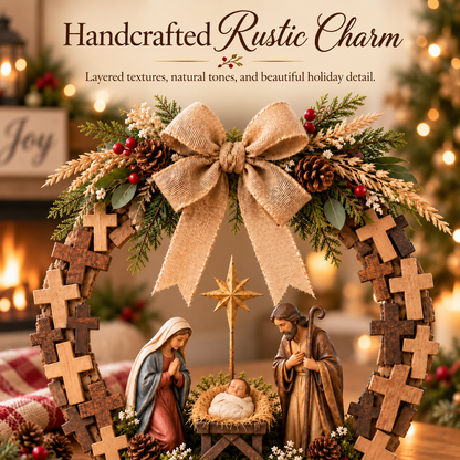 ✝️🙏Crosses of Bethlehem™ Nativity Christmas Wreath✨