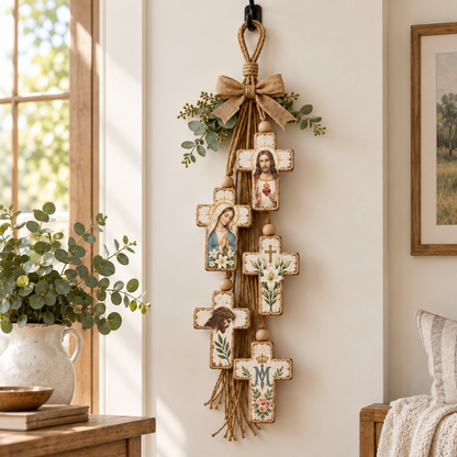 ✝️Faith & Grace Rustic Cross Wall Hanging