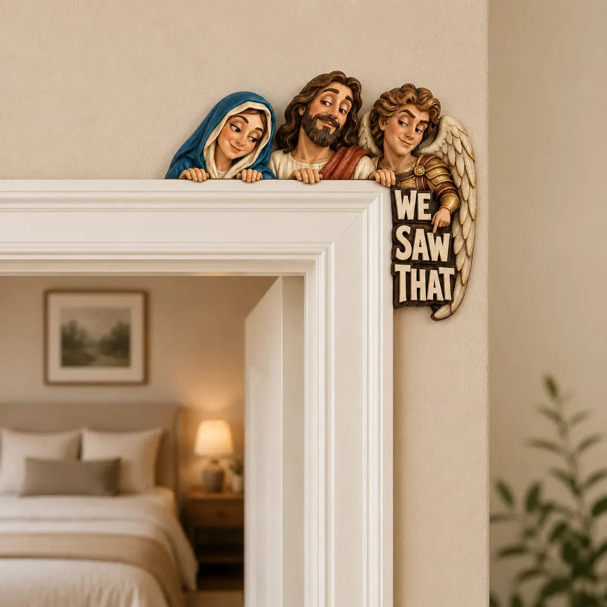 🙏👀3D Artisan Painted Wood Door Accent🎁🤣