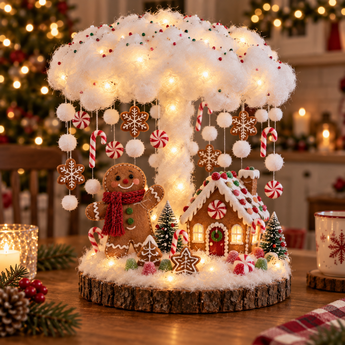Glowing Winter Cloud Christmas Tabletop Decor