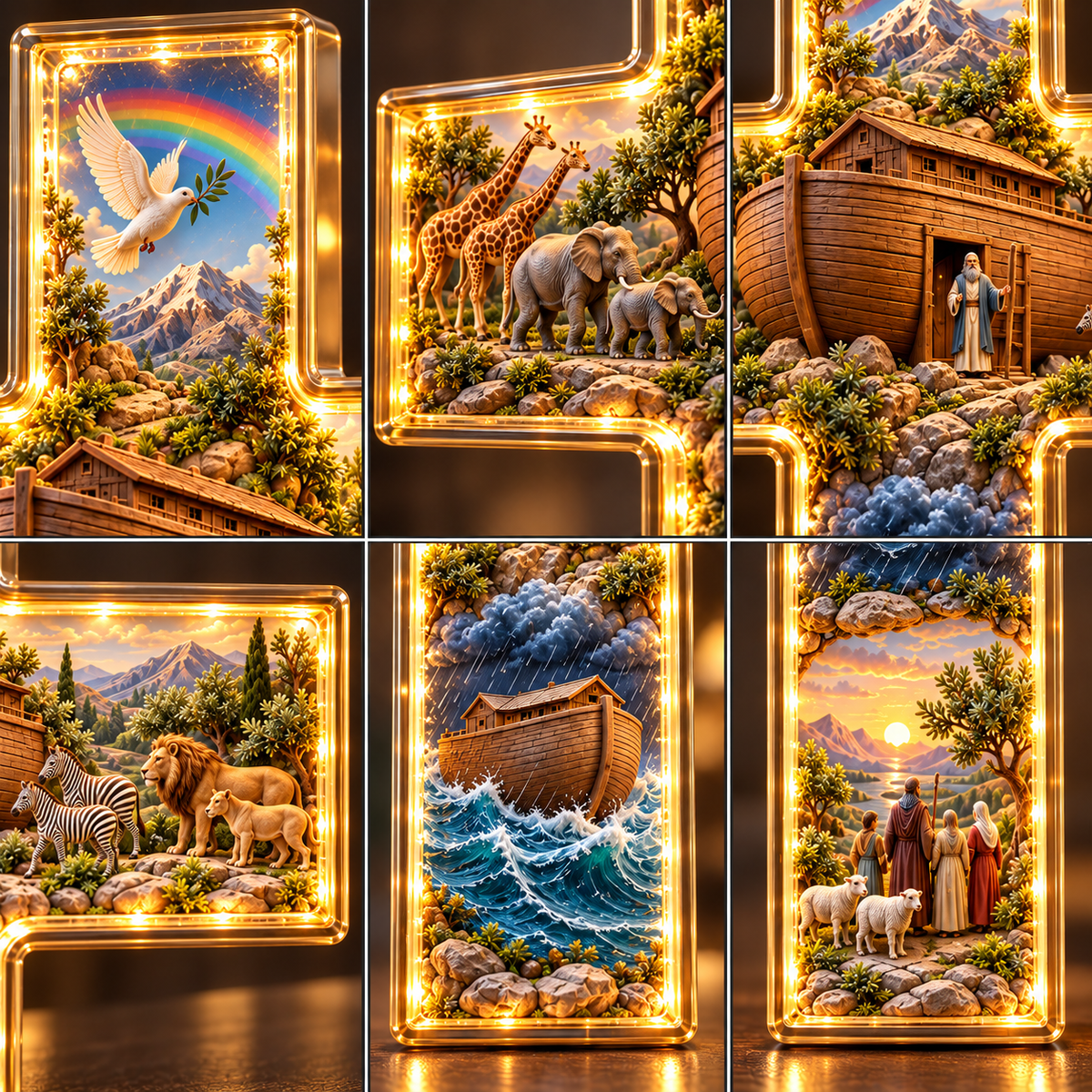 ✝️Noah’s Ark Lighted Story Cross – A Beautiful Reminder of Faith & Hope
