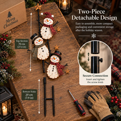 Vintage Climbing Snowman Garden Stake