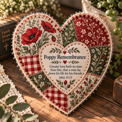 ❤️Patchwork Heart of Faith – Inspirational Scripture Keepsake
