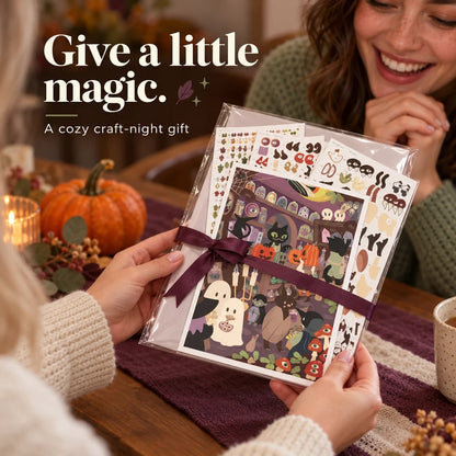 🐈‍⬛✨Witchy Wonders – Numbered Sticker Art Kit🎃