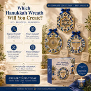 🧘Relaxing & Beginner-Friendly-🕎Hanukkah Mosaic Wreath DIY Kit(💕Step-by-Step Guide Included)