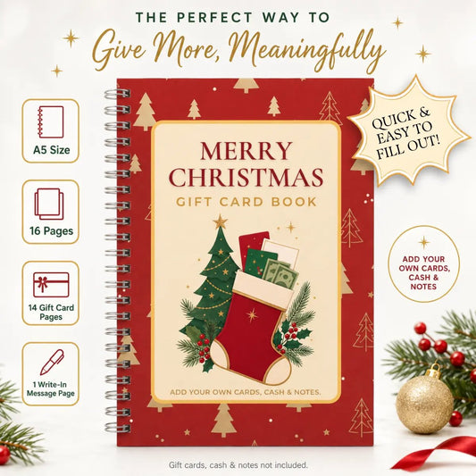🎁🎅🏼Christmas Gift Card Memory Book – 14 Festive Pages, Built to Last