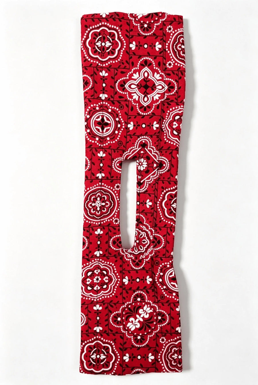 Red Bandana western hair bow print
