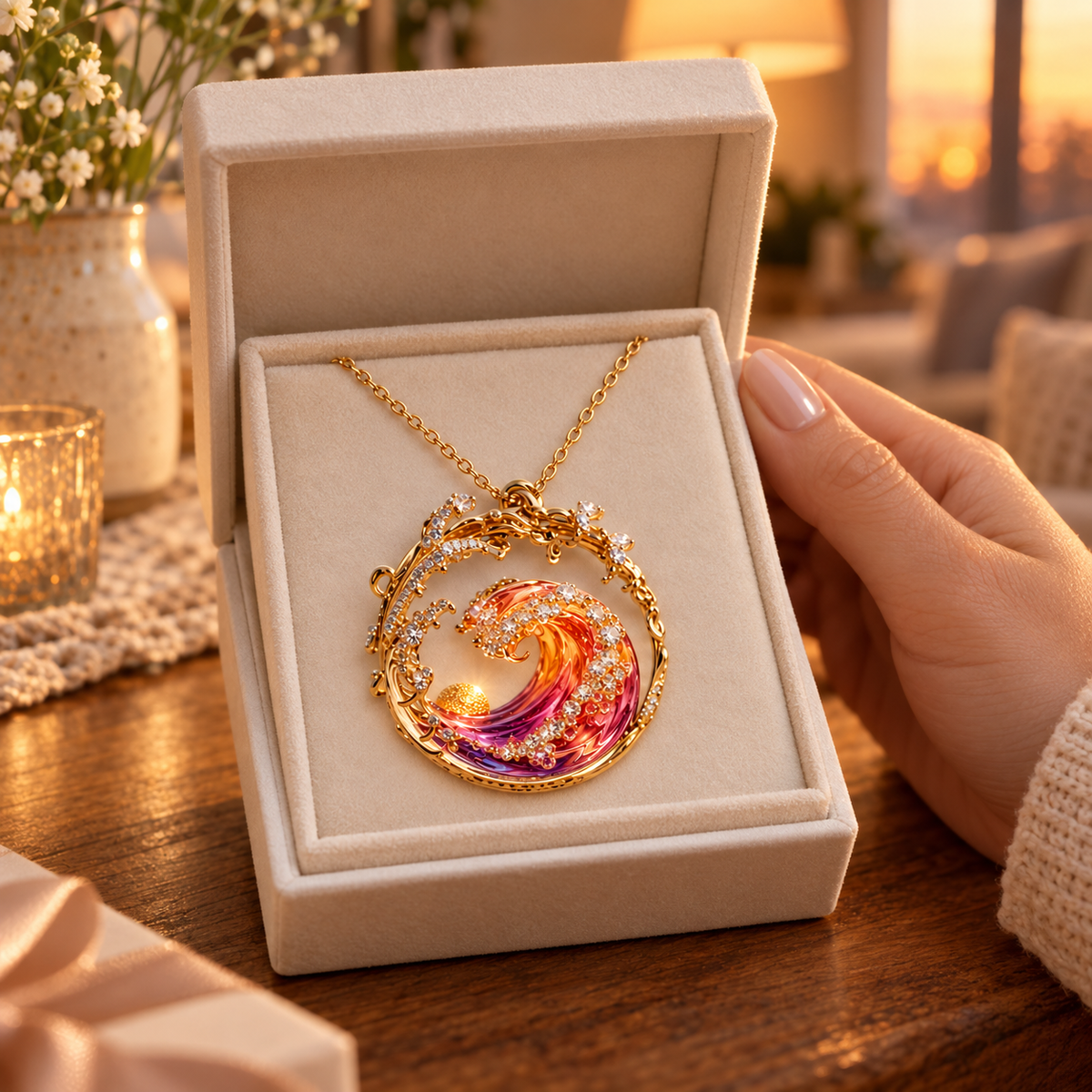 🌅 Sunset Wave Necklace
