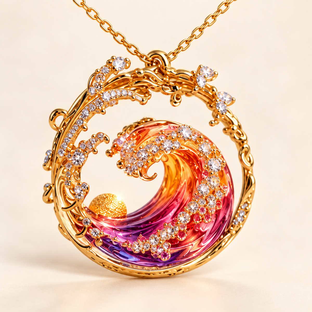 🌅 Sunset Wave Necklace