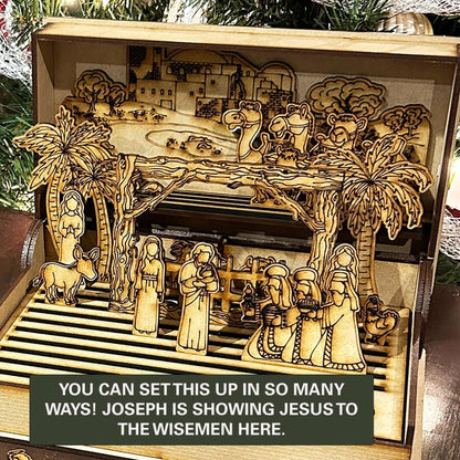 ✝️Handcrafted Nativity Scene Set – A Unique Religious Heirloom