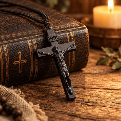 ✝️100% Handmade Wooden Jesus Cross Necklace(𝐃𝐚𝐧𝐢𝐞𝐥 𝐁𝐫𝐨𝐨𝐤𝐬 𝐇𝐚𝐧𝐝𝐦𝐚𝐝𝐞®)