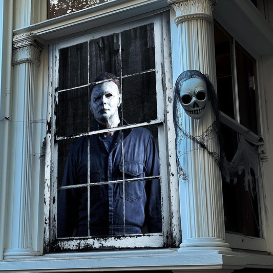 👁️Creepy 3D Halloween Window Poster – The View Your Neighbors Won’t Forget