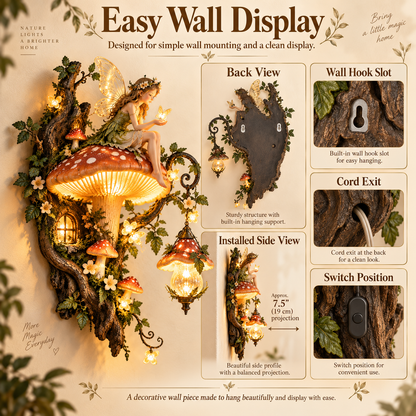 ⏰ Limited Stock 50% OFF 🍄 Fairywood Mushroom Wall Light – Cozy Woodland Glow