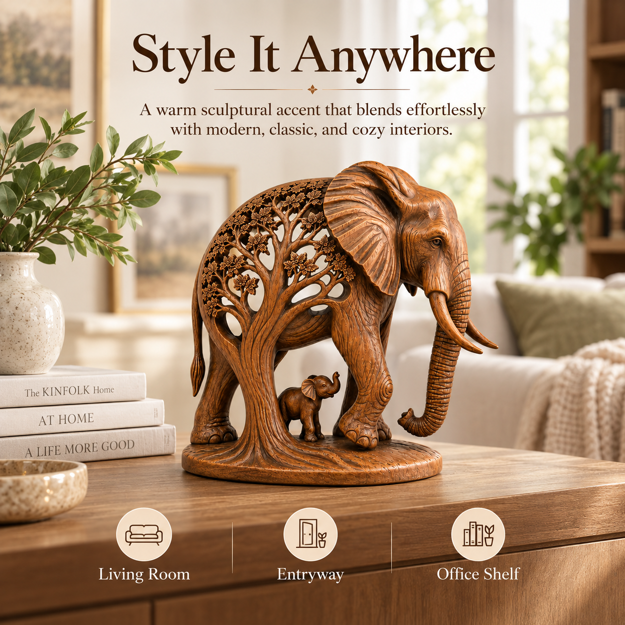 Elephant Family Tree Sculpture