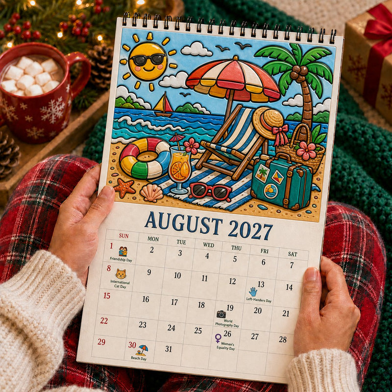 August 2027 coloring calendar