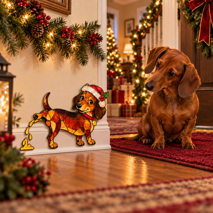 🔥🥰Funny Peeing Dachshund Christmas Decoration – A Hilarious Holiday Accent
