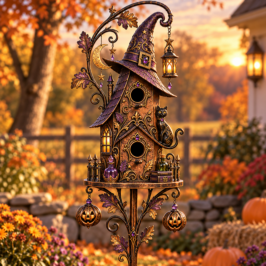 ❤Halloween Iron Birdhouse-✅Easy to assemble ✅Sturdiness ✅Craftsmanship