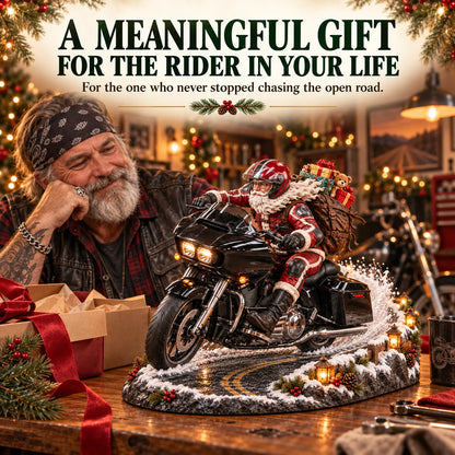 🔥😍Festive Santa Rider – Holiday Motorcycle Keepsake🏍️🎅