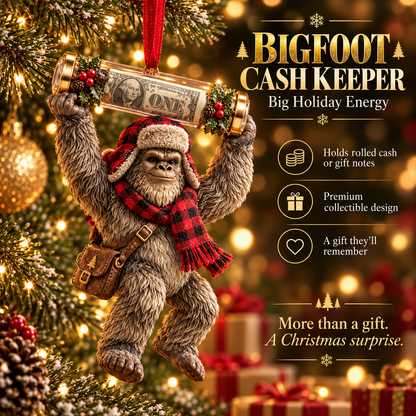 🎄👣 Bigfoot Cash Keeper™ – 15 Funny Christmas Cash Holder Ornaments 💵🎁