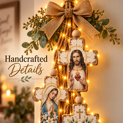 ✝️Faith & Grace Rustic Cross Wall Hanging