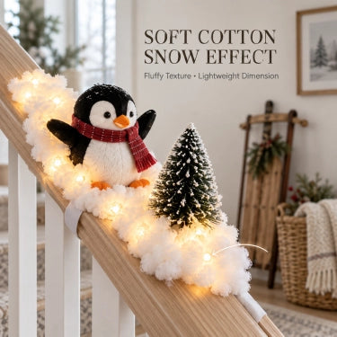 Penguin Christmas Stair Snow Decor