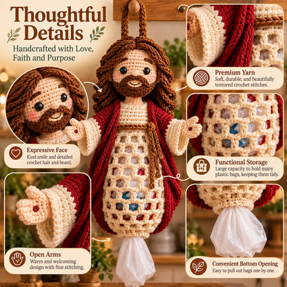 Jesus & Virgin Mary Crochet Bag Holder DIY Kit