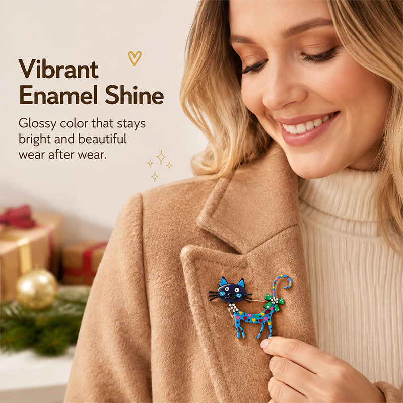 🐱 Cartoon Cat Brooch – A touch of whimsy for your outfits