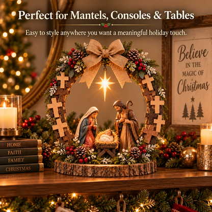 🔥✝️Bethlehem’s Guiding Star | Lighted Nativity Tabletop Decor
