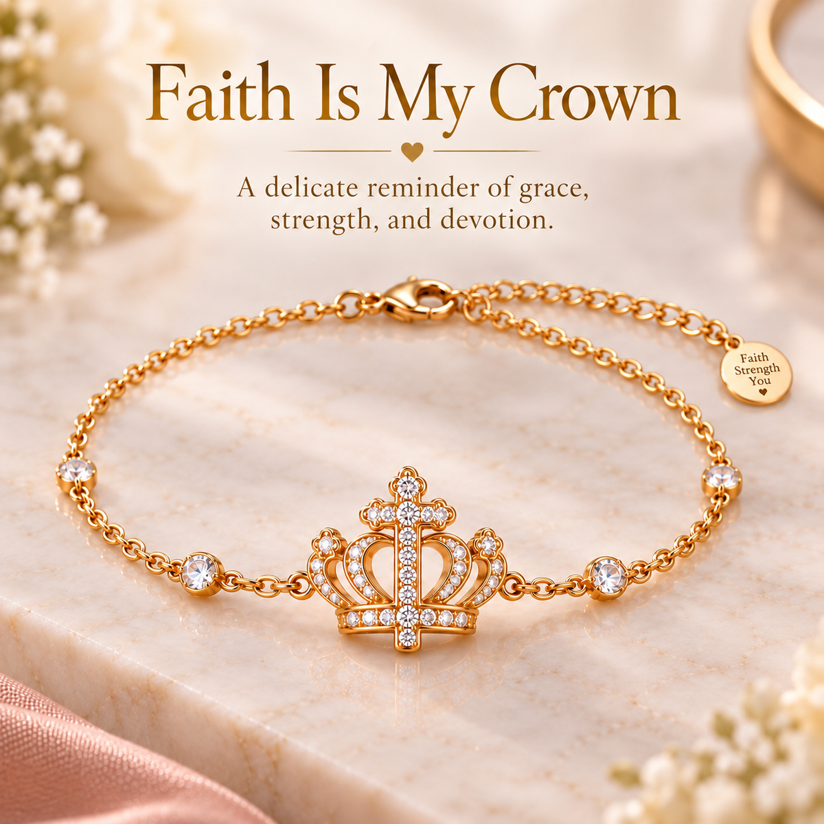 ⏰LAST DAY 49% OFF 👑✝️Crown of Faith Cross Bracelet