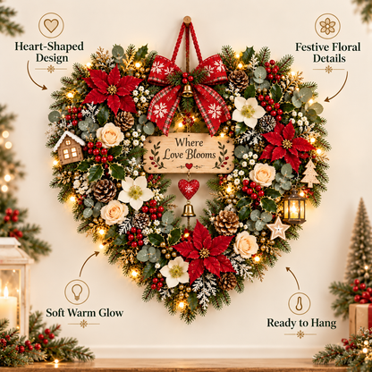 ❤️✨Where Love Comes Home™ – Christmas Heart Wall Decor