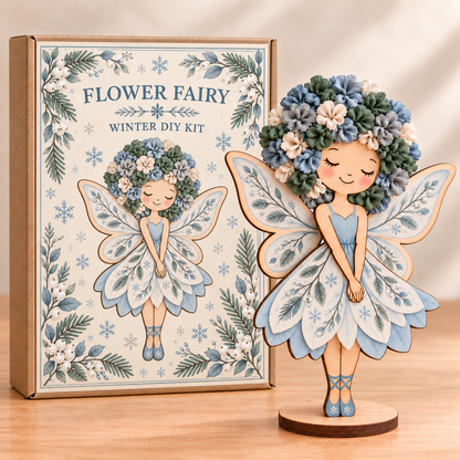 🧚✨DIY Flower Fairy Wooden Craft Kit – Create Your Own Fabric Flower Fairy