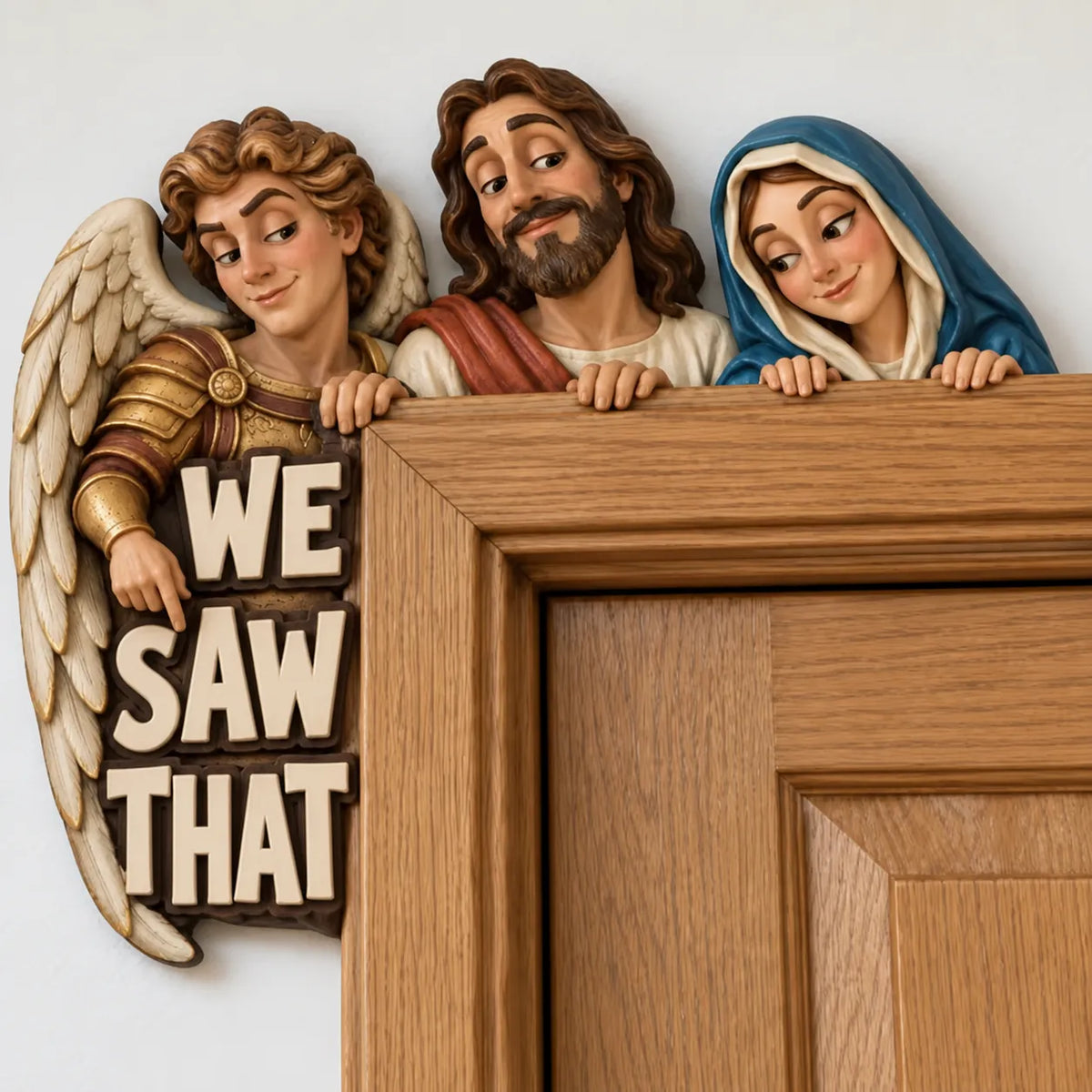 Left side version of humorous doorway decoration