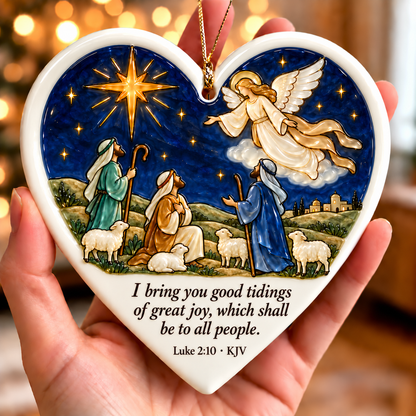 🤍✨ Sacred Stories™ Sea Glass Relief Bible Verse Heart Ornament ✝️