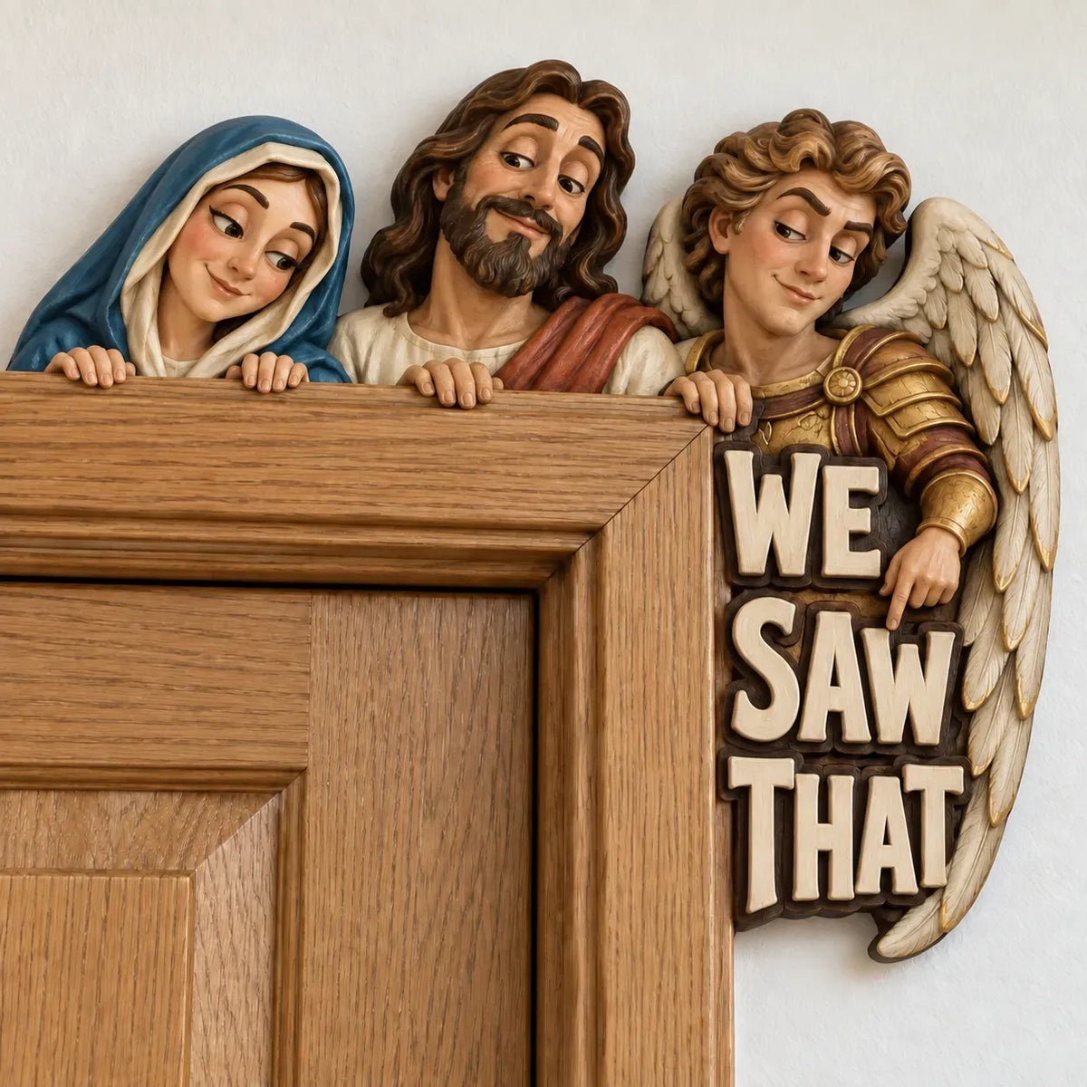 🙏👀3D Artisan Painted Wood Door Accent🎁🤣