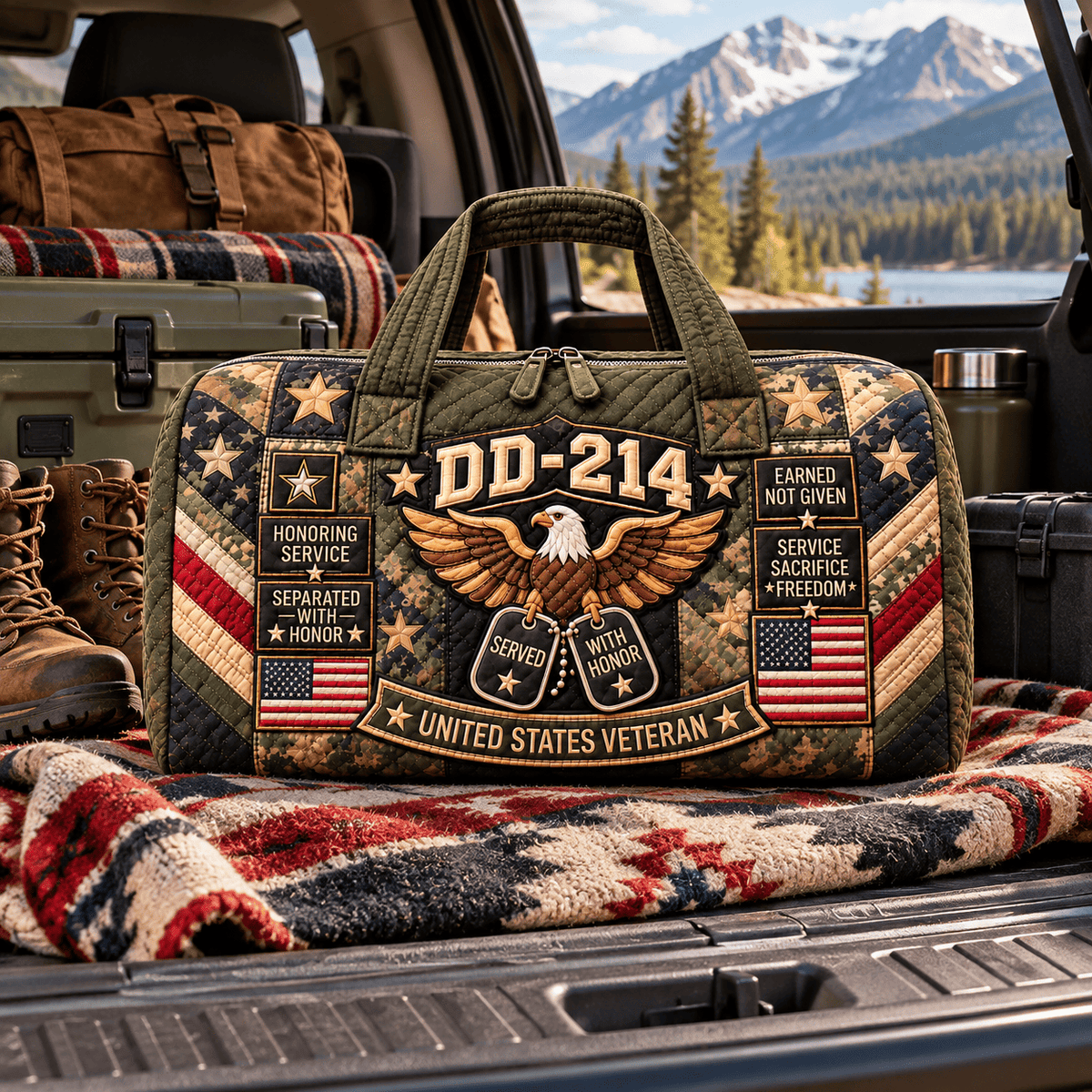 us100% Handmade DD-214 Veteran Honor Quilted Duffel Bag(𝐌𝐢𝐜𝐡𝐚𝐞𝐥 𝐇𝐚𝐫𝐫𝐢𝐬 𝐇𝐚𝐧𝐝𝐦𝐚𝐝𝐞®)