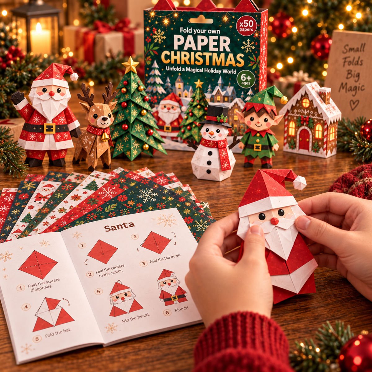 🧘Fold Your Own Magical Christmas World- 🎄3D DIY Paper Christmas(💕Step-by-Step Guide Included)