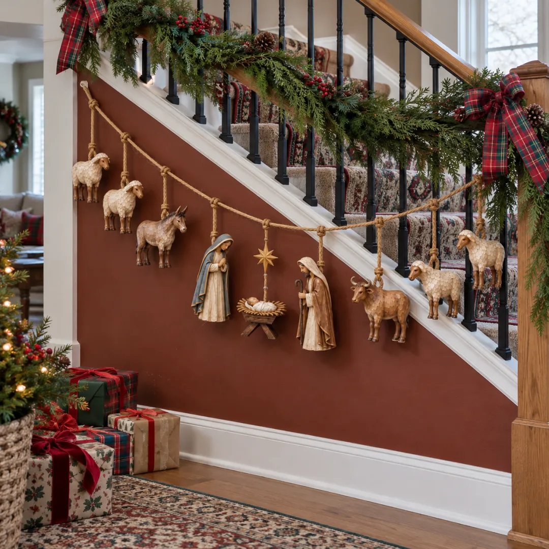 ✝️🎄Handcrafted Wooden Nativity Garland(📦Buy 2 Free Shipping)