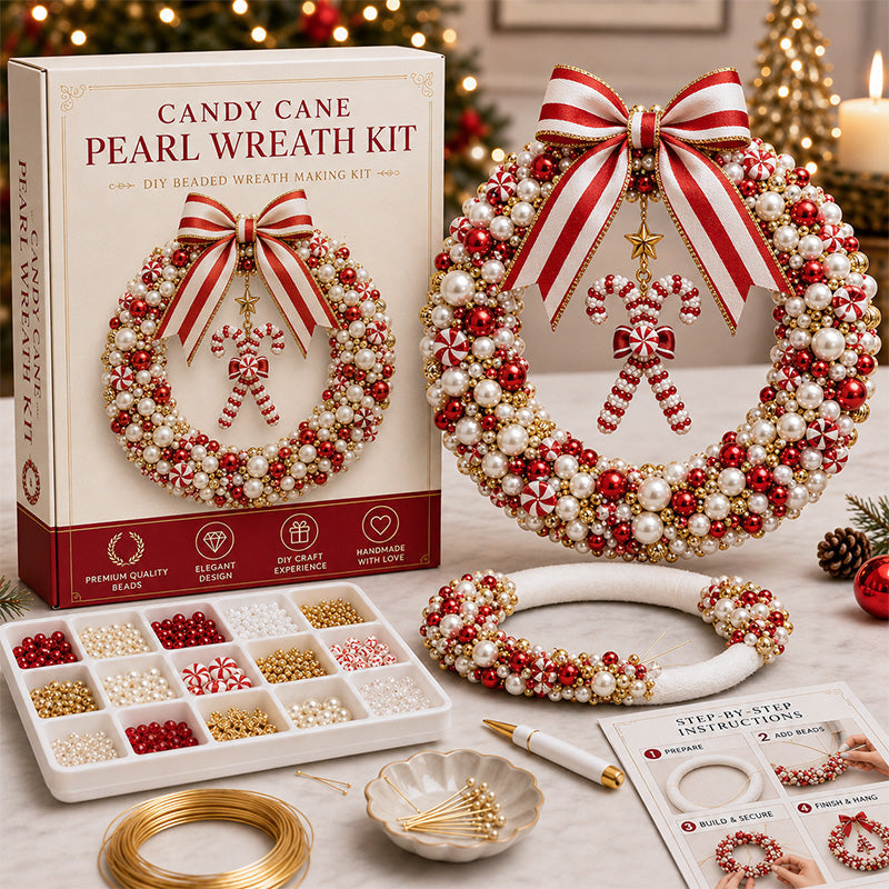 💎🎀DIY Beaded Christmas Wreath Kit – Create Your Own Holiday Door Décor