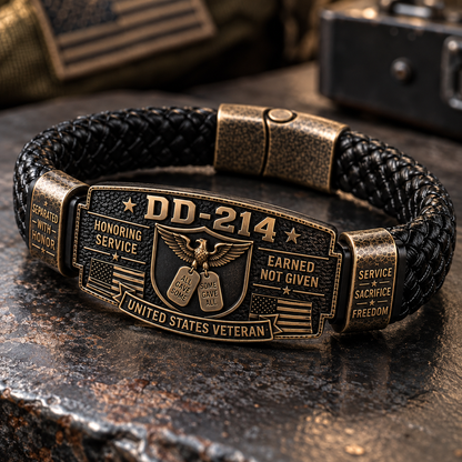 us100% Handmade DD-214 Veteran Honor Bracelet(𝐂𝐡𝐚𝐝 𝐒𝐦𝐢𝐭𝐡 𝐇𝐚𝐧𝐝𝐦𝐚𝐝𝐞®)