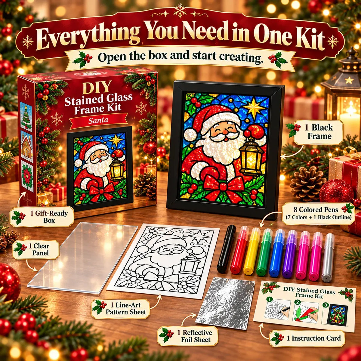 🔥😍Make Your Own Holiday Window Art | Festive DIY Frame Craft Kit