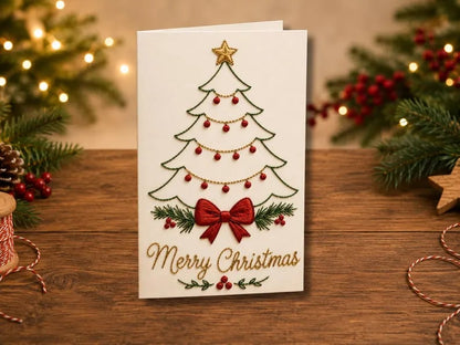 🌲 Christmas Hand Embroidery Card DIY Kit | Stitch Your Way Into the Christmas Spirit ✨ 🎁
