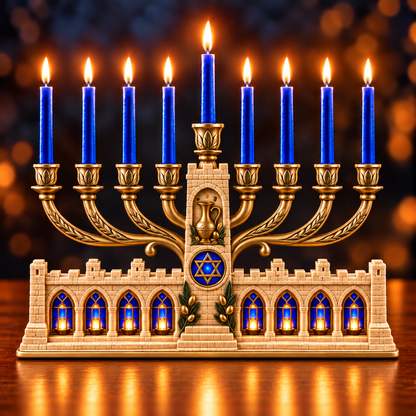 🕎Jerusalem Light Hanukkah Menorah