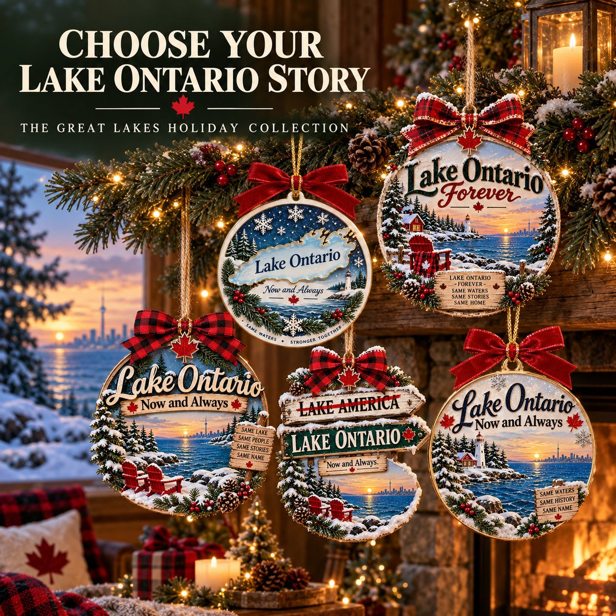 🔥😍Ontario Winter Memories Christmas Ornament — A Lakeside Holiday Keepsake