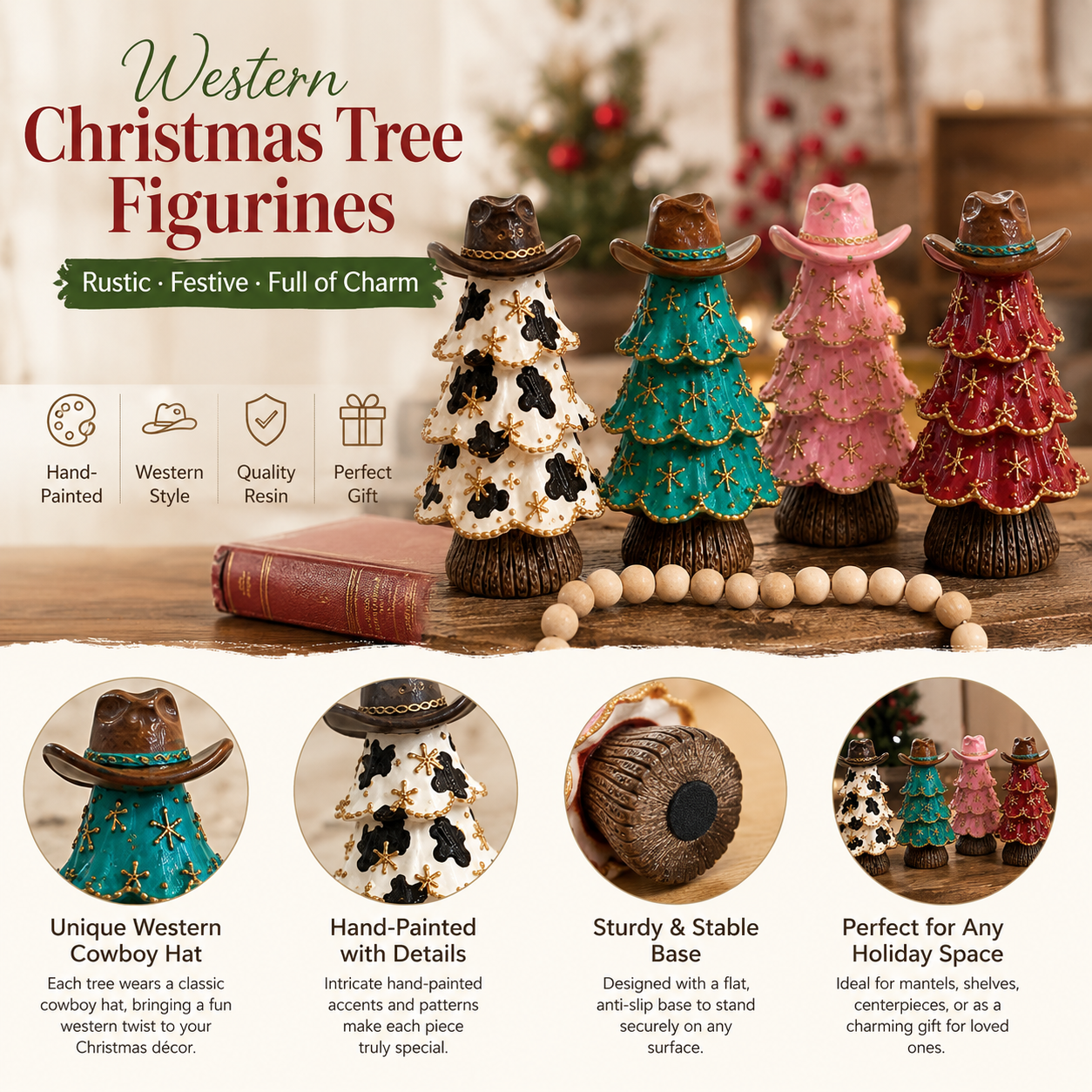 Western Christmas Tree Figurines features