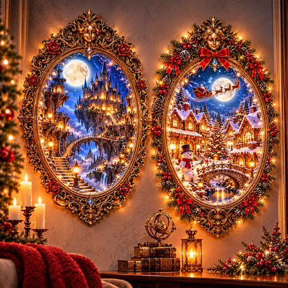 ✨Enchanted Christmas Village™ – Magical Lighted Christmas Wall Art