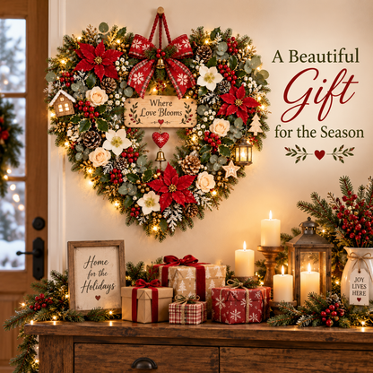 ❤️✨Where Love Comes Home™ – Christmas Heart Wall Decor